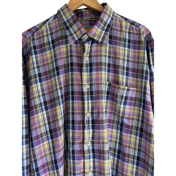 Robert Talbott Carmel Men’s Size 2XL‎ 100% Cotton Plaid Button Up Shirt - Picture 4 of 8